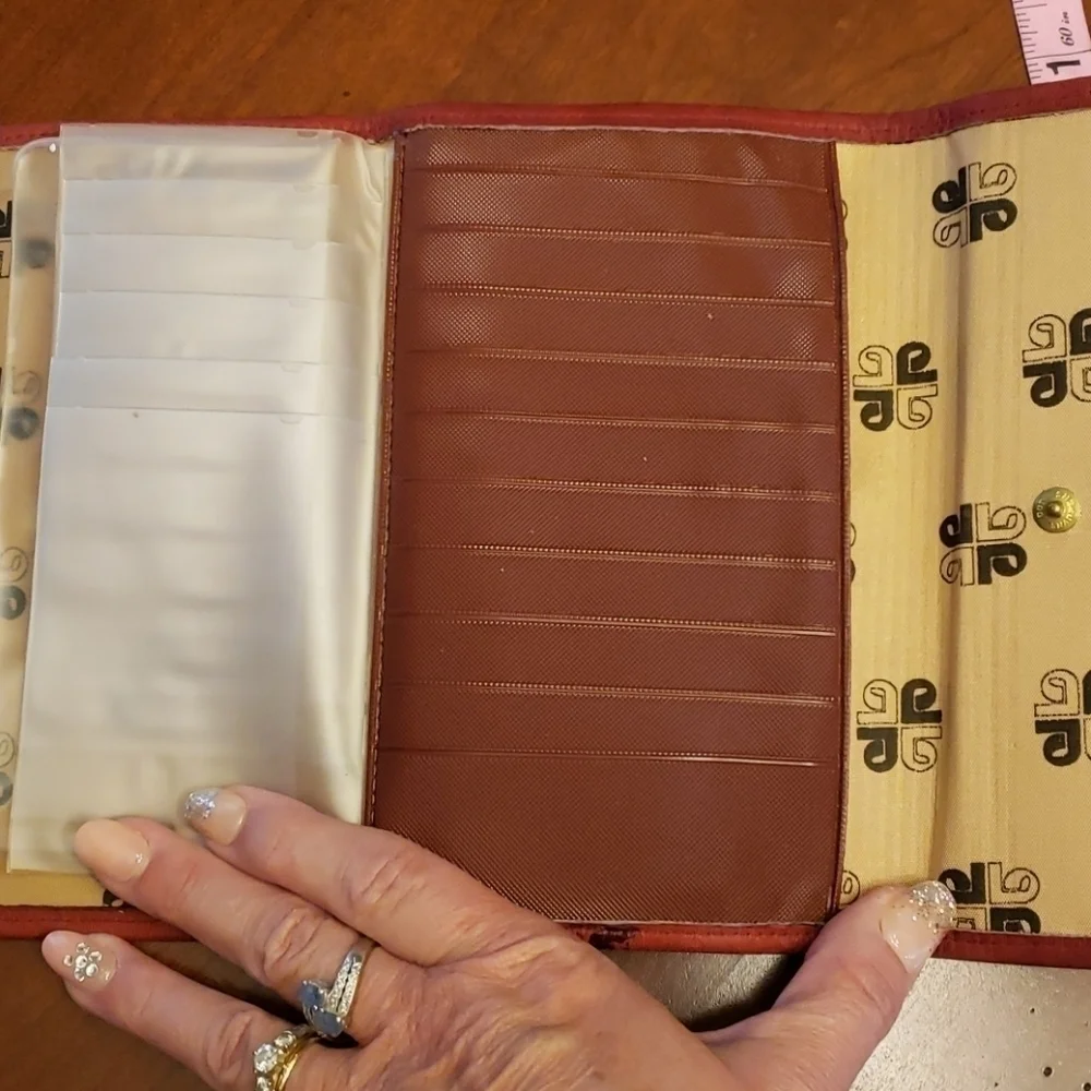 Vtg Top Grain Cowhide Leather Checkbook Wallet